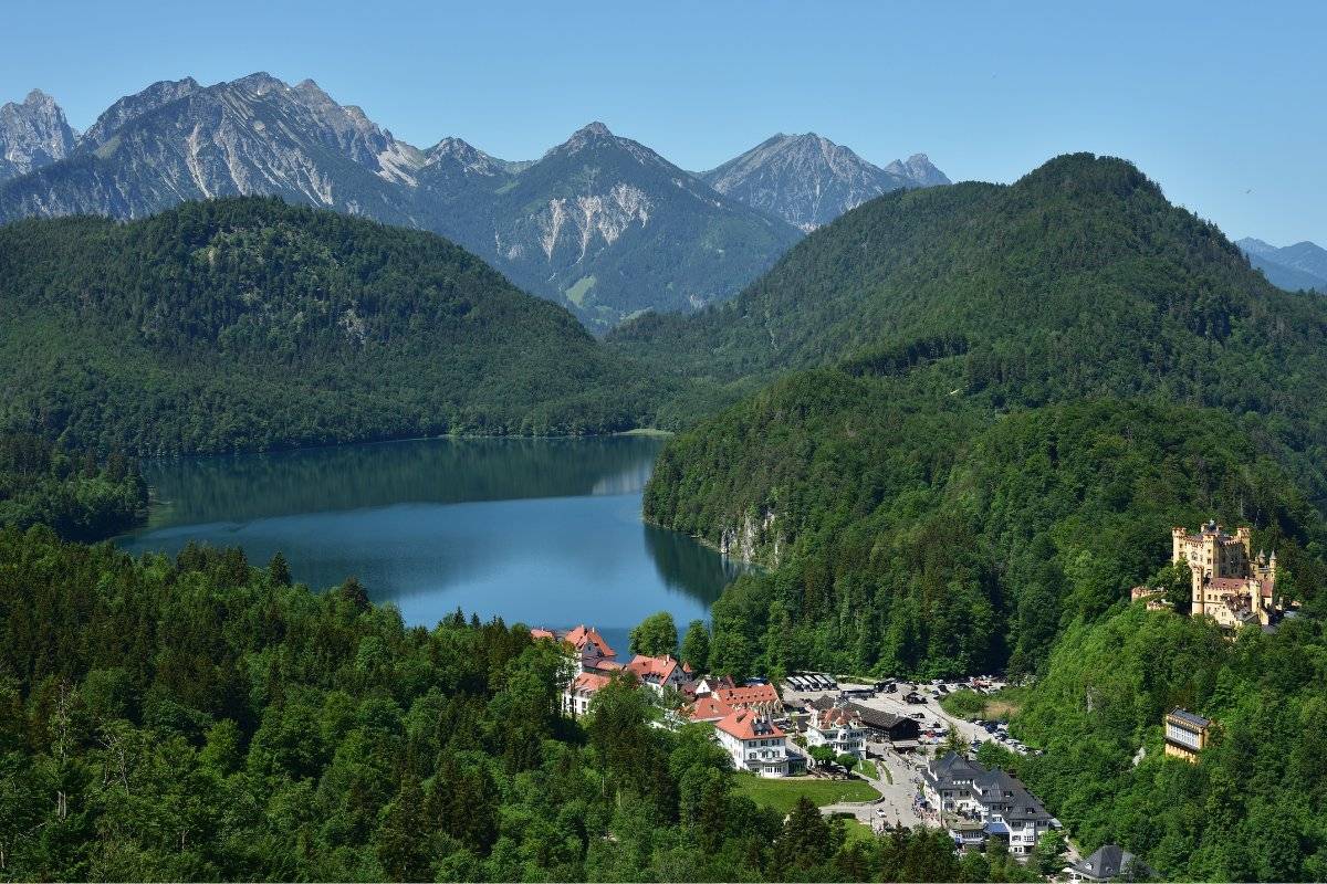 Lago Alpsee Castillo Hohenschwangau Alpes Baviera