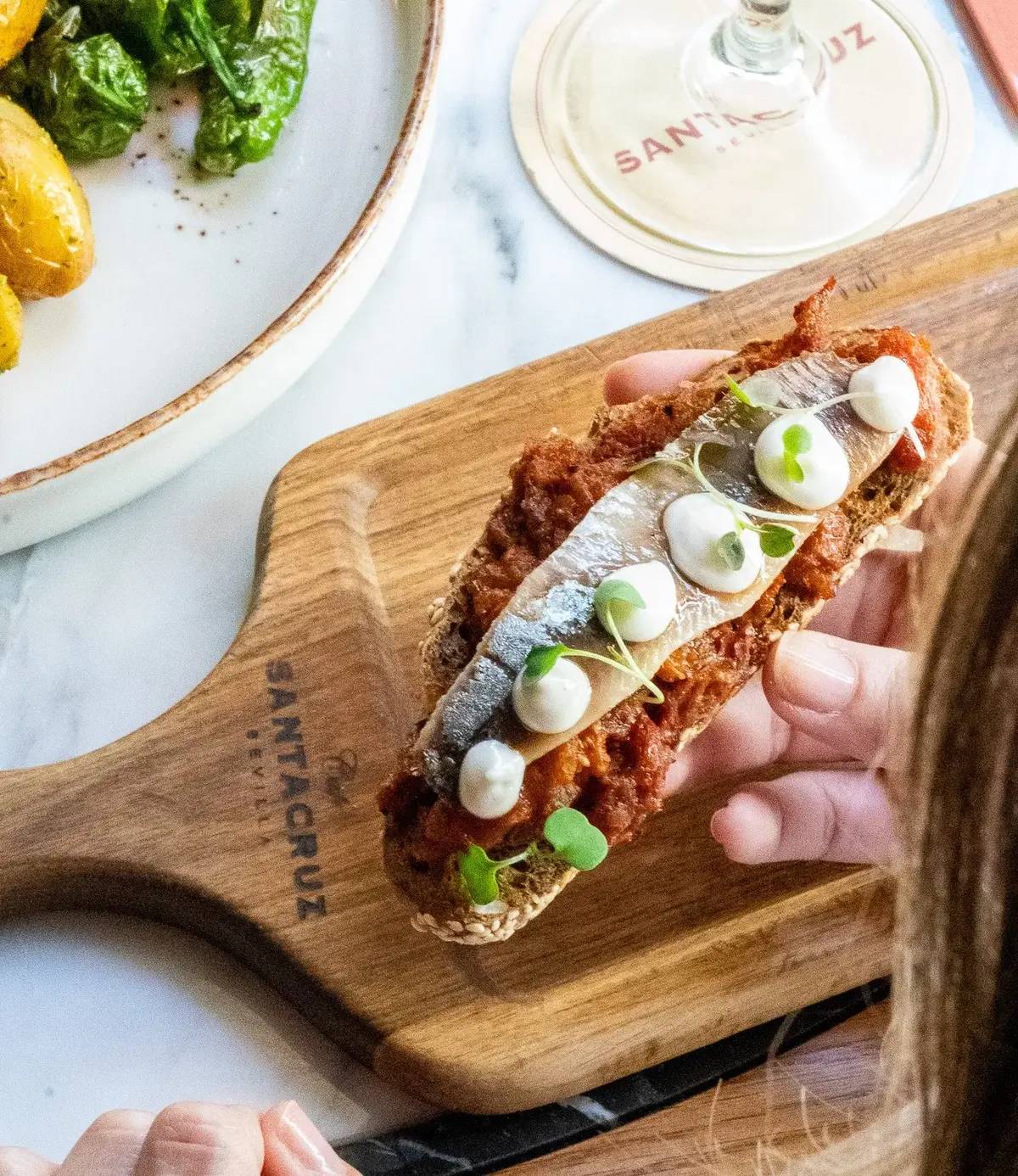 Montadito Sardina Tomate Restaurante Santa Cruz