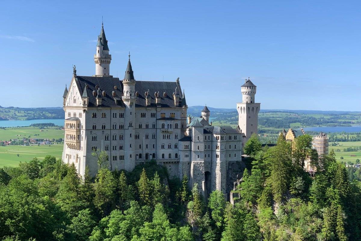 Castillo Neuschwanstein Vista Panoramica Baviera Alemania